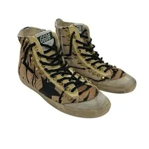 Golden Goose Shoes Golden Goose Francy Tiger Print High Top
